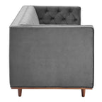 Sofa tapicerowana aksamitem | Pikowanie guzikami w kształcie rombów | Styl glamour art déco | Nogi z drewna kauczukowego | Obciążenie do 400 kg