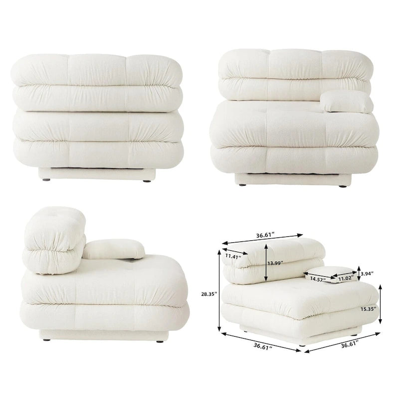146 Modułowa sofa narożna rozkładana, luksusowy, nowoczesny 6-osobowy zestaw wypoczynkowy w kształcie litery U z otomanami do salonu