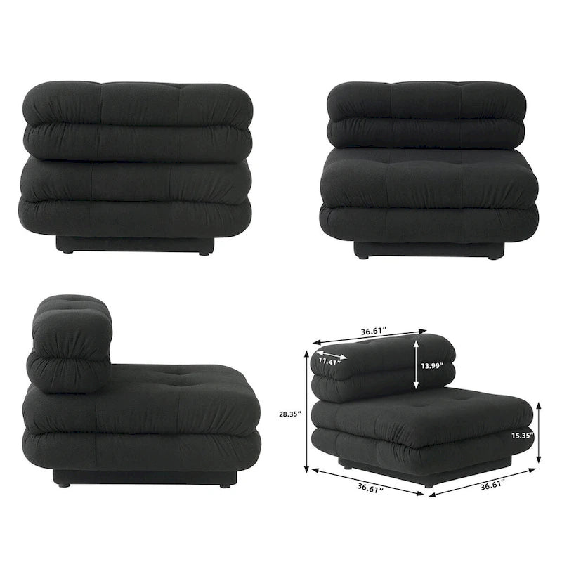 146 Modułowa sofa narożna rozkładana, luksusowy, nowoczesny 6-osobowy zestaw wypoczynkowy w kształcie litery U z otomanami do salonu