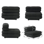 146 Modułowa sofa narożna rozkładana, luksusowy, nowoczesny 6-osobowy zestaw wypoczynkowy w kształcie litery U z otomanami do salonu