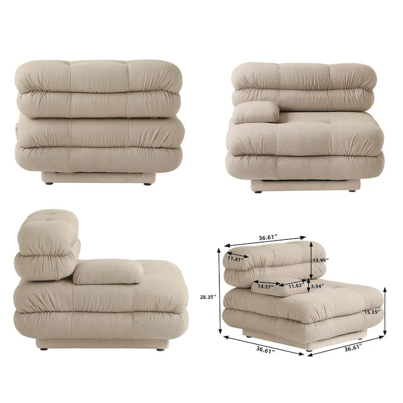 146 Modułowa sofa narożna rozkładana, luksusowy, nowoczesny 6-osobowy zestaw wypoczynkowy w kształcie litery U z otomanami do salonu