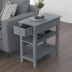 Wąski stolik boczny z szufladą i półką - 11.22D x 23.62W x 24.02H