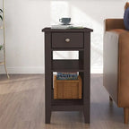 Wąski stolik boczny z szufladą i półką - 11.22D x 23.62W x 24.02H