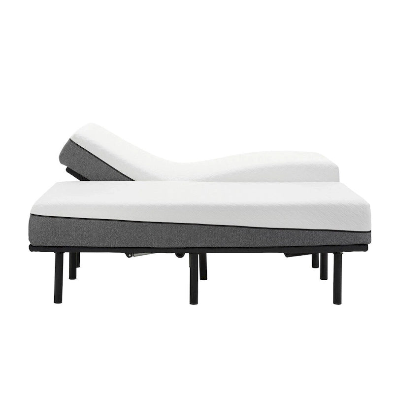 10-calowy materac z pianki memory i regulowana podstawa | Certyfikat CertiPUR-US | Bezprzewodowy pilot | Rozmiary: Queen, King, Split