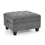 Sofa modułowa w kształcie litery L z szarej szenili z trzema pojedynczymi fotelami i trzema narożnikami – 116W x 89.5D x 36.5H