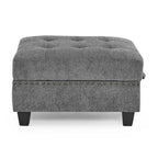 Sofa modułowa w kształcie litery L z szarej szenili z trzema pojedynczymi fotelami i trzema narożnikami – 116W x 89.5D x 36.5H