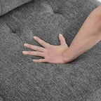 Sofa modułowa w kształcie litery L z szarej szenili z trzema pojedynczymi fotelami i trzema narożnikami – 116W x 89.5D x 36.5H