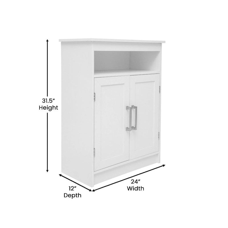 Szafka stojąca z magnetycznymi drzwiczkami i półkami